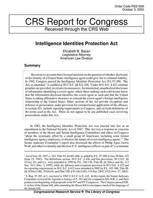 Intelligence Identities Protection Act