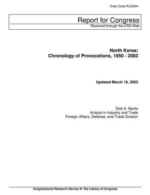 North Korea: Chronology of Provocations, 1950-2003