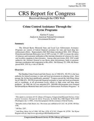 Crime Control Assistance Through the Byrne Programs