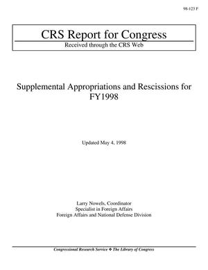 Primary view of object titled 'Supplemental Appropriations and Rescissions for FY1998'.