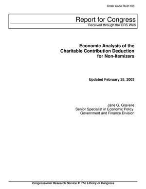 Economic Analysis of the Charitable Contribution Deduction for Non-Itemizers