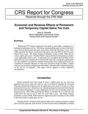 Economic and Revenue Effects of Permanent and Temporary Capital Gains Tax Cuts