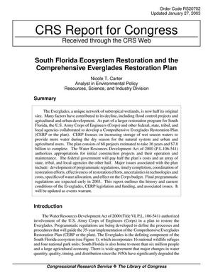 South Florida Ecosystem Restoration and the Comprehensive Everglades Restoration Plan