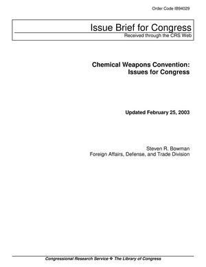 Chemical Weapons Convention: Issues for Congress