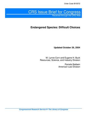 Endangered Species: Difficult Choices