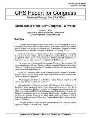 Membership of the 109th Congress: A Profile
