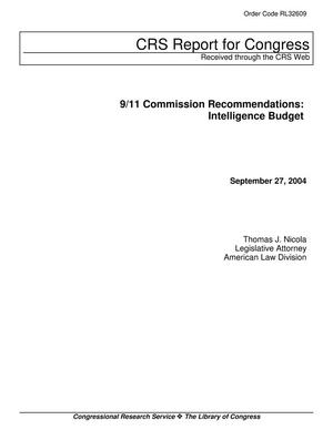 9/11 Commission Recommendations: Intelligence Budget