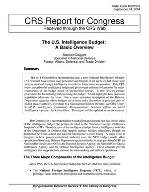 Primary view of object titled 'The U.S. Intelligence Budget: A Basic Overview'.