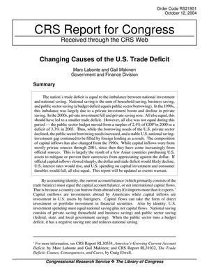Changing Causes of the U.S. Trade Deficit