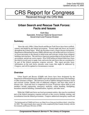 Urban Search and Rescue Task Forces: Facts and Issues