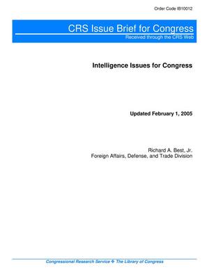 Intelligence Issues for Congress