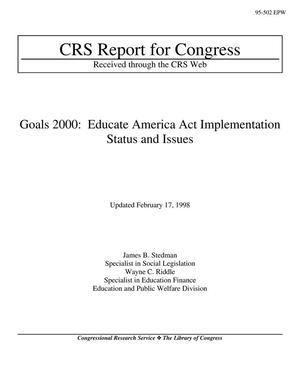 Primary view of object titled 'Goals 2000: Educate America Act Implementation Status and Issues'.