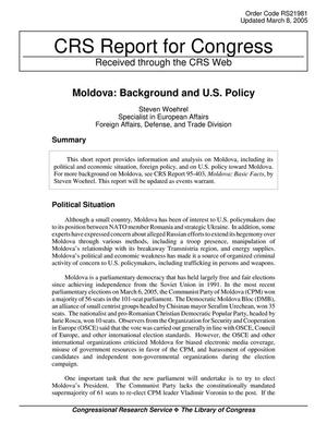 Moldova: Background and U.S. Policy