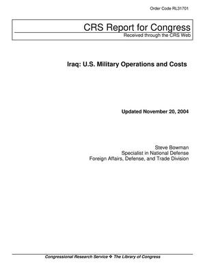 Iraq:  U.S. Military Operations and Costs