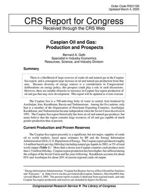 Caspian Oil and Gas: Production and Prospects