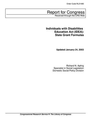 Individuals with Disabilities Education Act (IDEA): State Grant Formulas