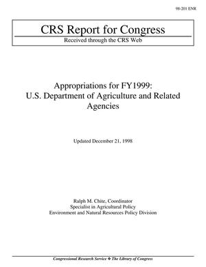 Appropriations for FY1999: U.S. Department of Agriculture and Related Agencies