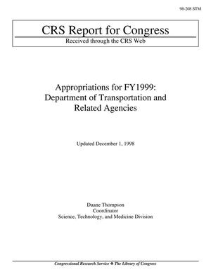 Appropriations for FY1999: Department of Transportation and Related Agencies