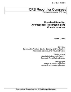 Homeland Security:  Air Passenger Prescreening and Counterterrorism