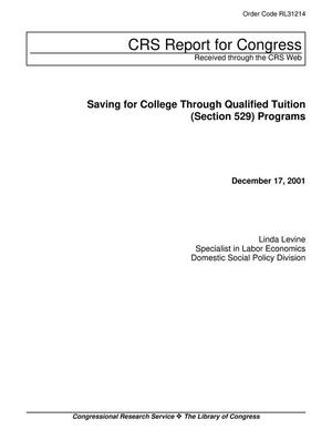 Saving for College Through Qualified Tuition (Section 529) Programs