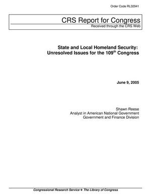Primary view of object titled 'State and Homeland Security: Unresolved Issues for the 109th Congress'.