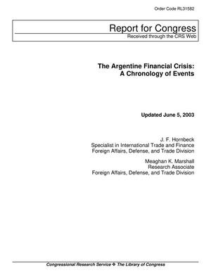 The Argentine Financial Crisis: A Chronology of Events
