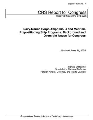 Navy-Marine Corps Amphibious and Maritime Prepositioning Ship Programs: Background and Oversight Issues for Congress