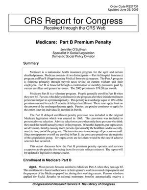 Medicare: Part B Premium Penalty