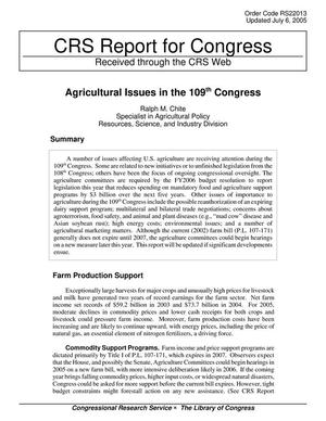 Agricultural Issues in the 109th Congress