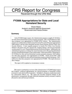 FY2006 Appropriations for State and Local Homeland Security