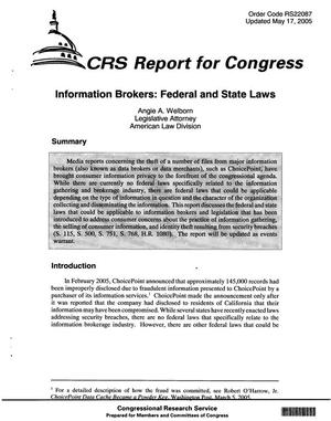 Information Brokers: Federal and State Laws