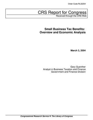 Small Business Tax Benefits: Overview and Economic Analysis