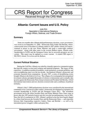 Primary view of object titled 'Albania: Current Issues and U.S. Policy'.
