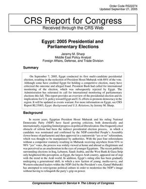 Egypt: 2005 Presidential and Parliamentary Elections