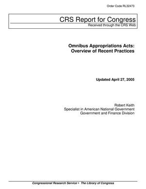 Omnibus Appropriations Act: Overview of Recent Practices