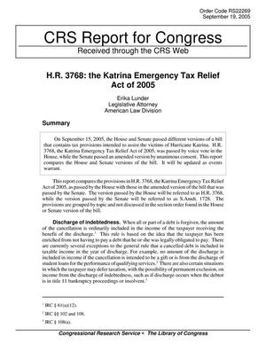 H.R. 3768: the Katrina Emergency Tax Relief Act of 2005