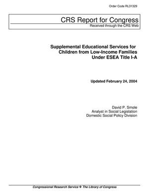 Supplemental Educational Services for Children from Low-Income Families Under ESEA Title I-A