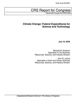 Climate Change: Federal Expenditures for Science and Technology