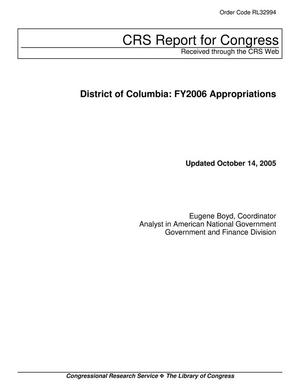 Primary view of object titled 'District of Columbia: FY2006 Appropriations'.