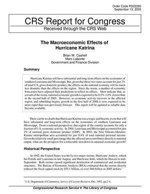 The Macroeconomic Effects of Hurricane Katrina