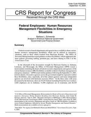 Federal Employees: Human Resources Management Flexibilities in Emergency Situations