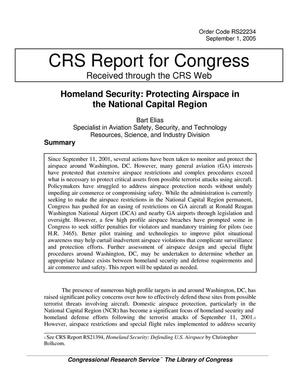 Homeland Security: Protecting Airspace in the National Capital Region