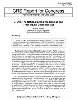 S. 219: The National Employee Savings and Trust Equity Guarantee Act