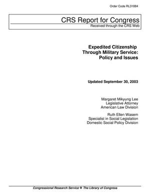 Expedited Citizenship Through Military Service: Policy and Issues