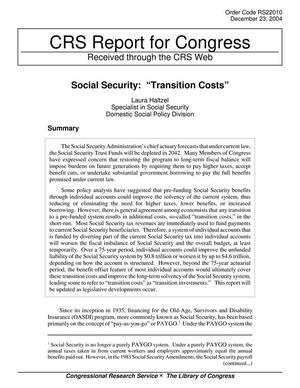 Social Security: "Transition Costs"