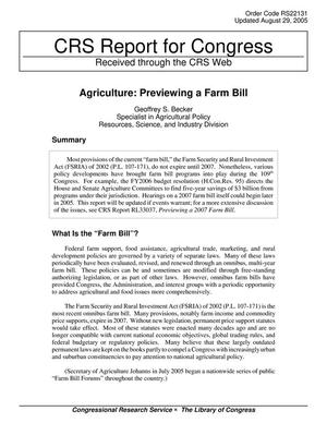 Agriculture: Previewing a Farm Bill