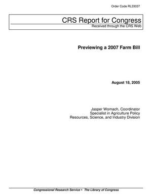 Previewing a 2007 Farm Bill