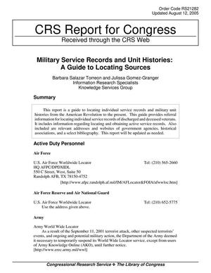 Primary view of object titled 'Military Service Records and Unit Histories: A Guide to Locating Sources'.