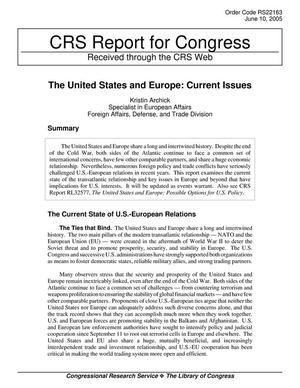 The United States and Europe: Current Issues