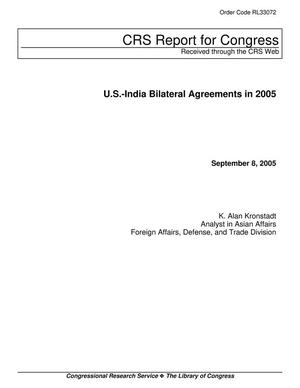 U.S.-India Bilateral Agreements in 2005